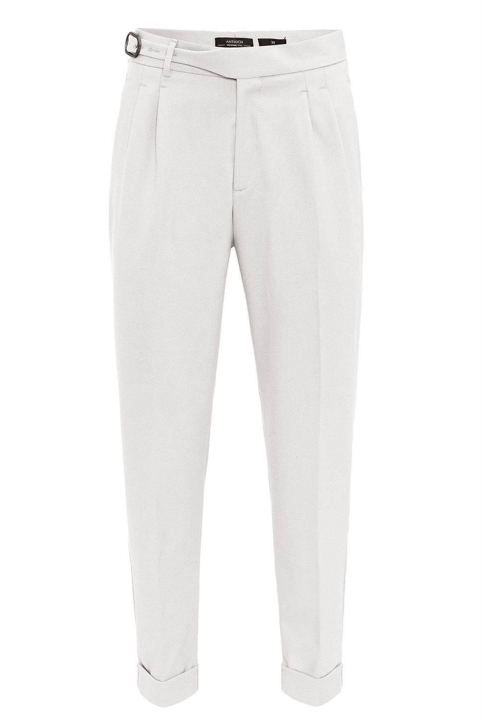 ارتفاع الخصر مشبك مطوي سراويل مفصلة للرجال