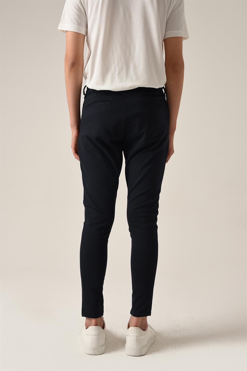 بنطلون خصر عالي الخصر برباط