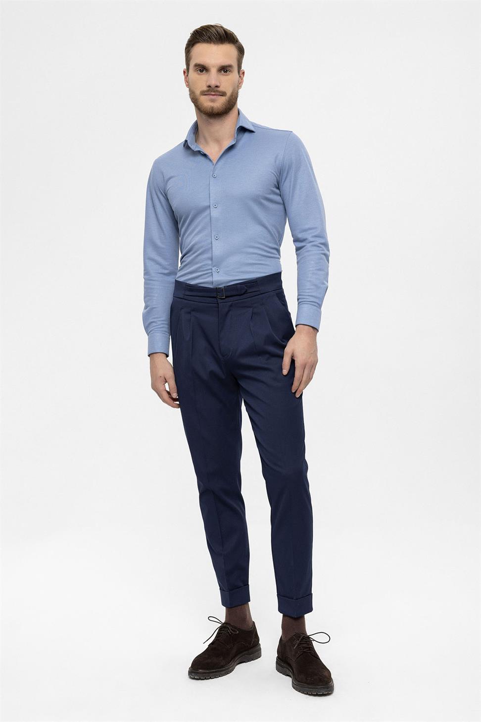 ارتفاع الخصر مشبك سراويل مفصلة للرجال