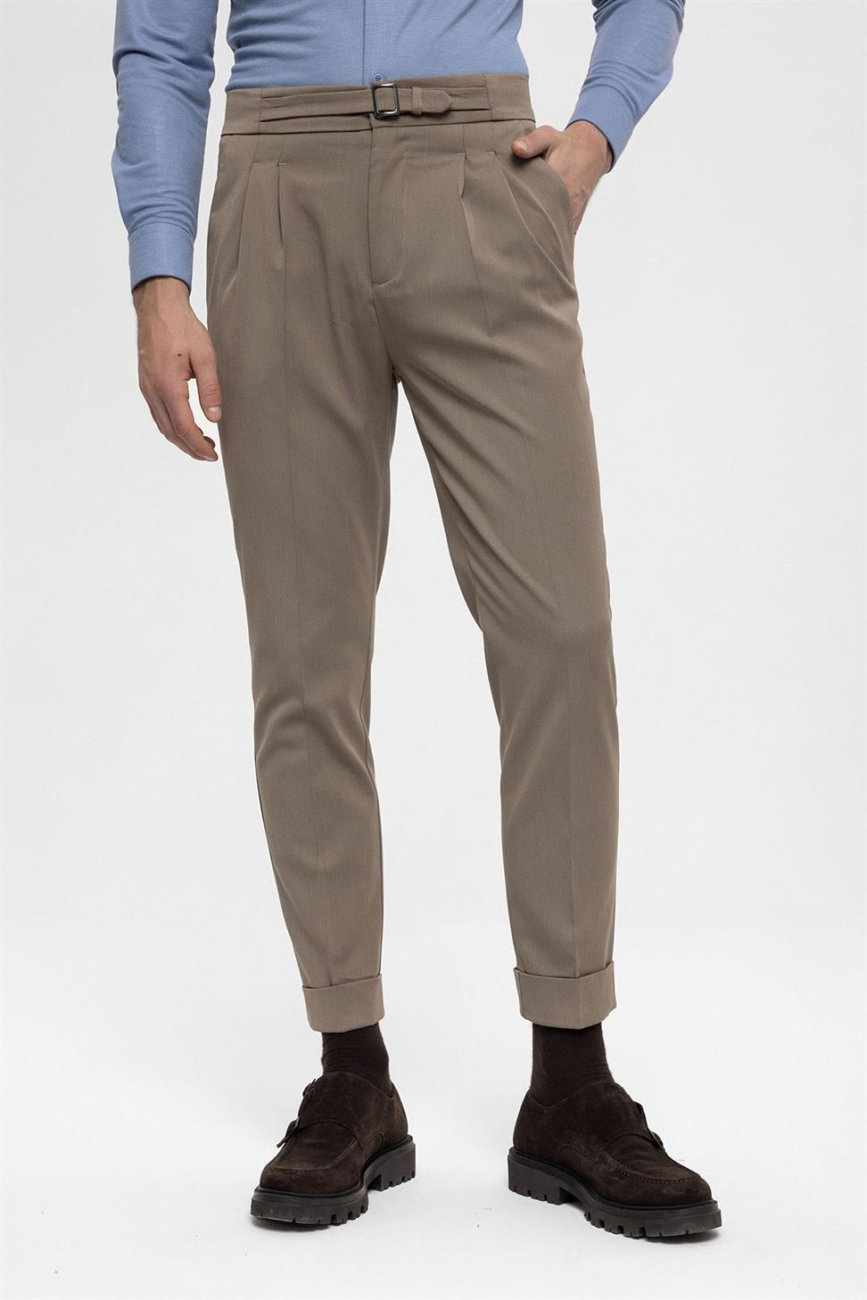 ارتفاع الخصر مشبك سراويل مفصلة للرجال