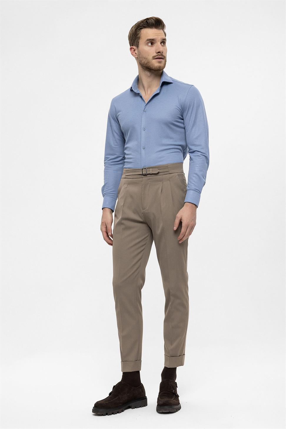 ارتفاع الخصر مشبك سراويل مفصلة للرجال