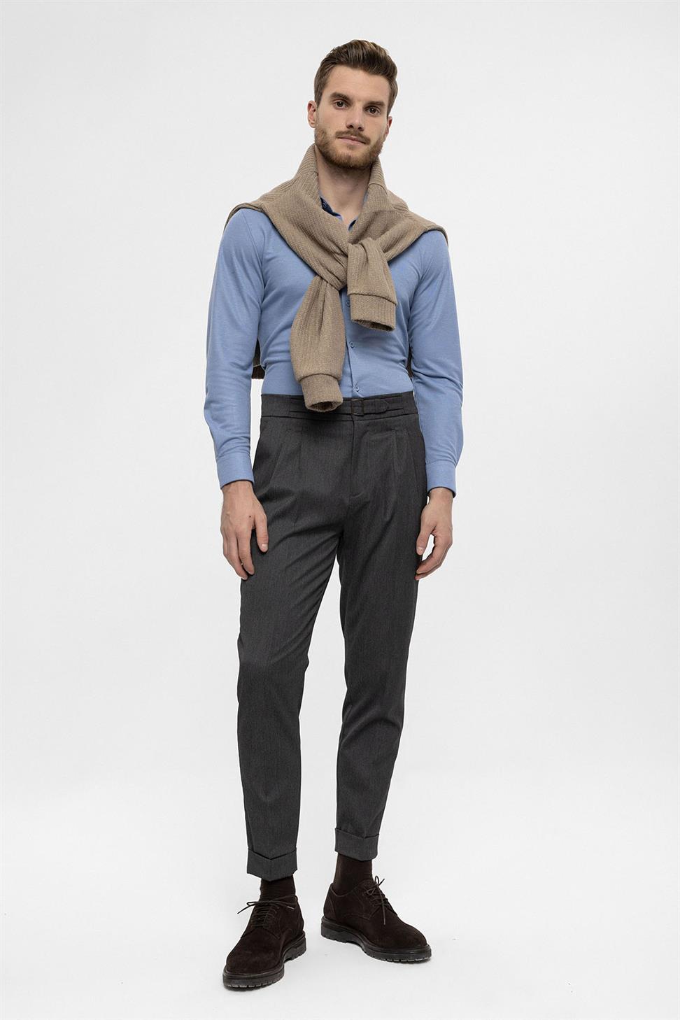 ارتفاع الخصر مشبك سراويل مفصلة للرجال