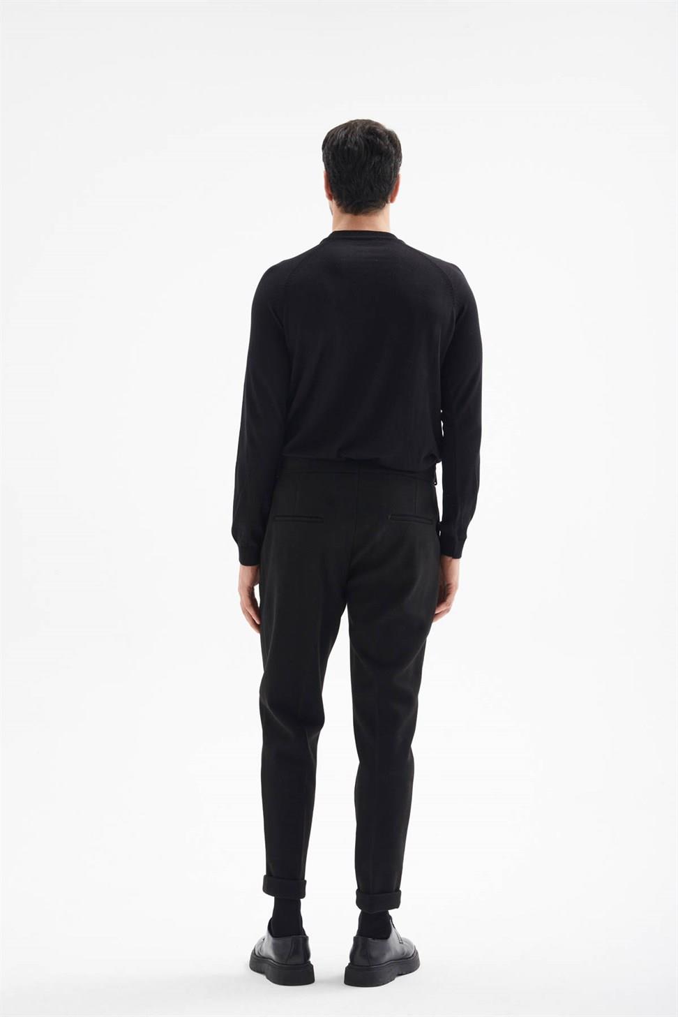 ارتفاع الخصر مشبك الحزام السراويل الكاش مطوي