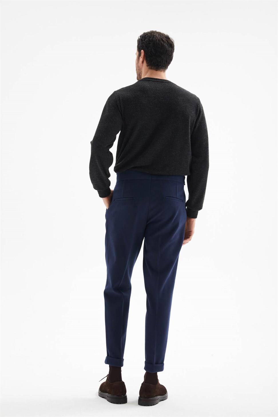 ارتفاع الخصر مشبك الحزام السراويل الكاش مطوي