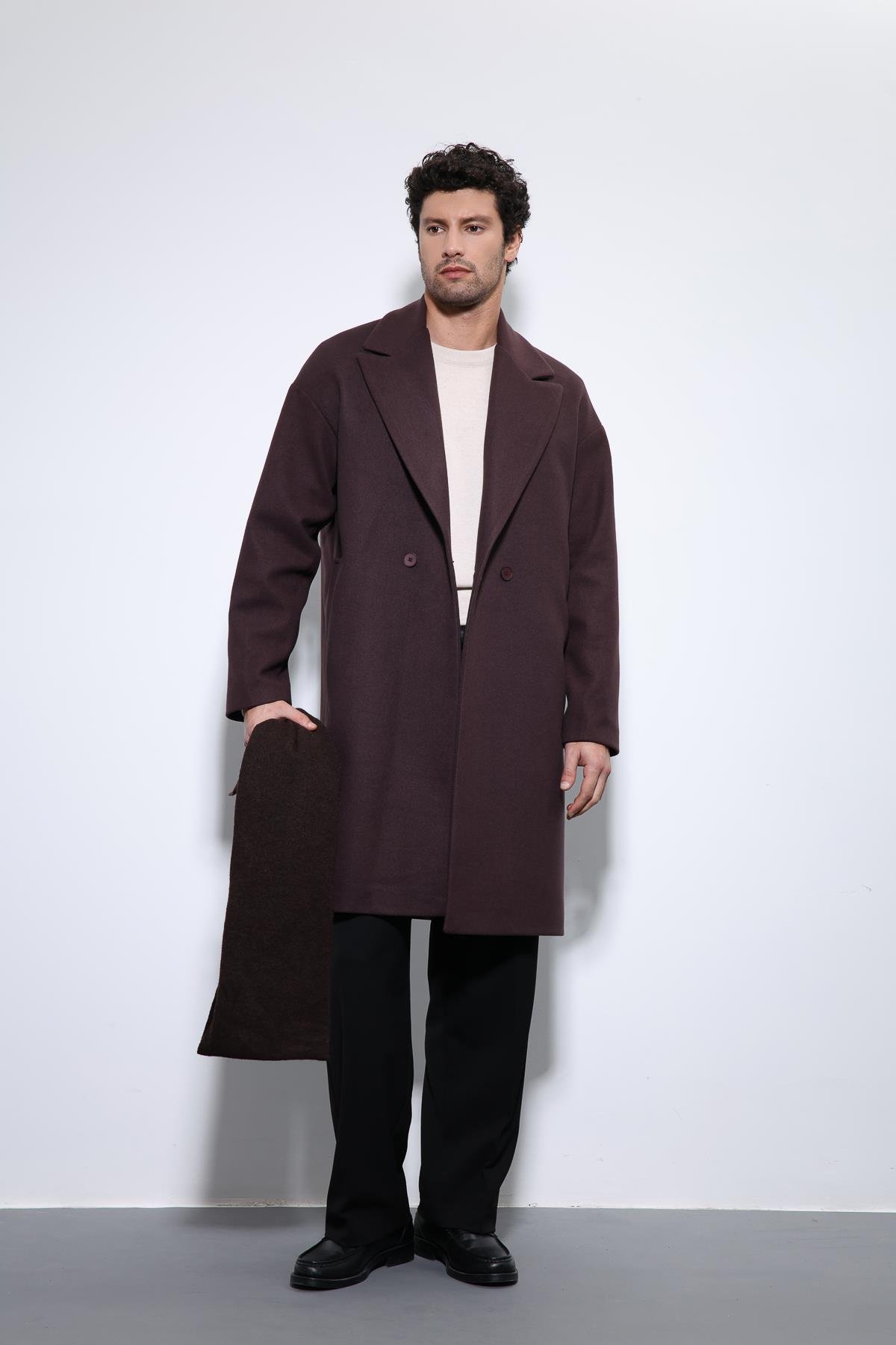 Oversize Double Breasted Men's Coat