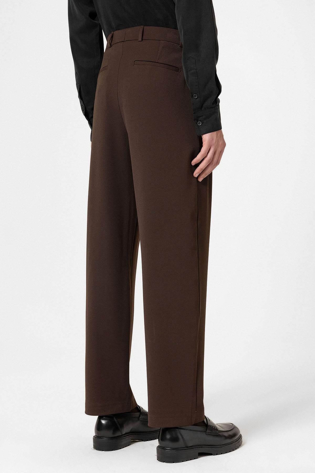 High Waist Pleated Comfortable Fit Men's Trousers