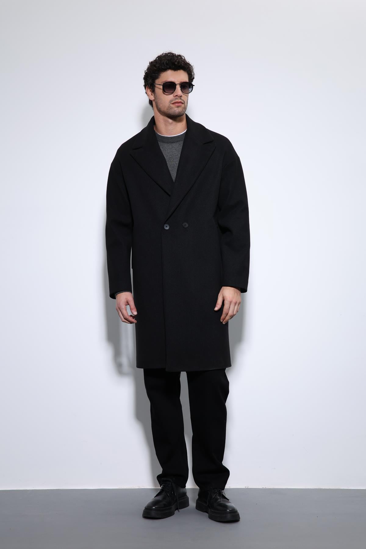 Oversize Double Breasted Men's Coat