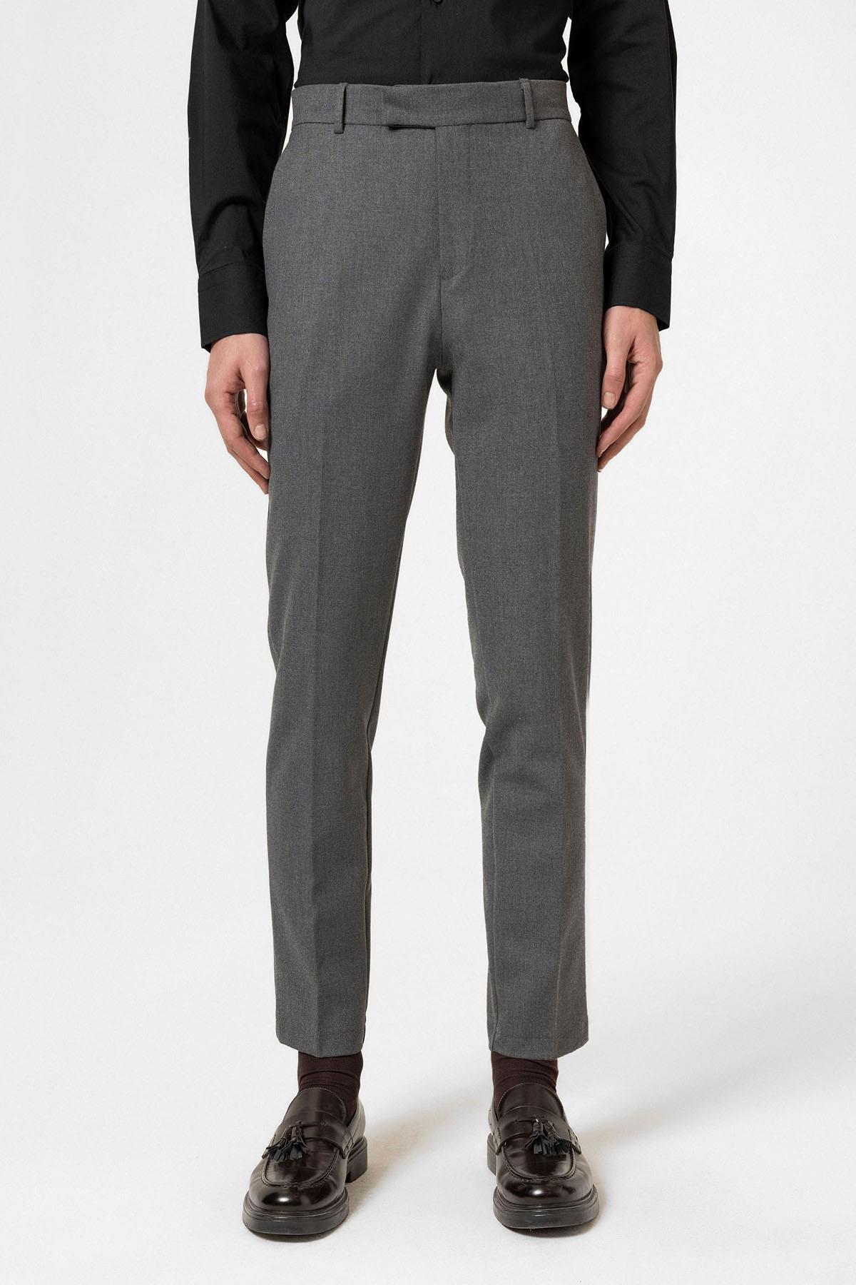 Antioch Antrasit Klasik Yüksek Bel Erkek Pantolon