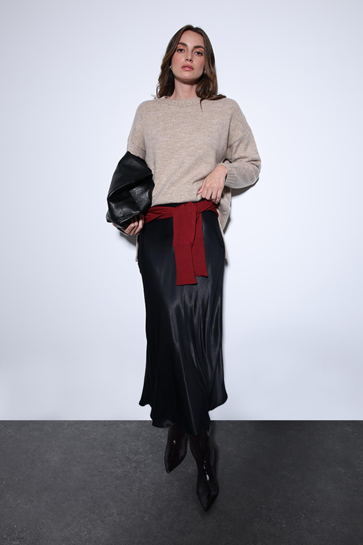 Antioch Bej Yırtmaç Detaylı Kadın Kazak