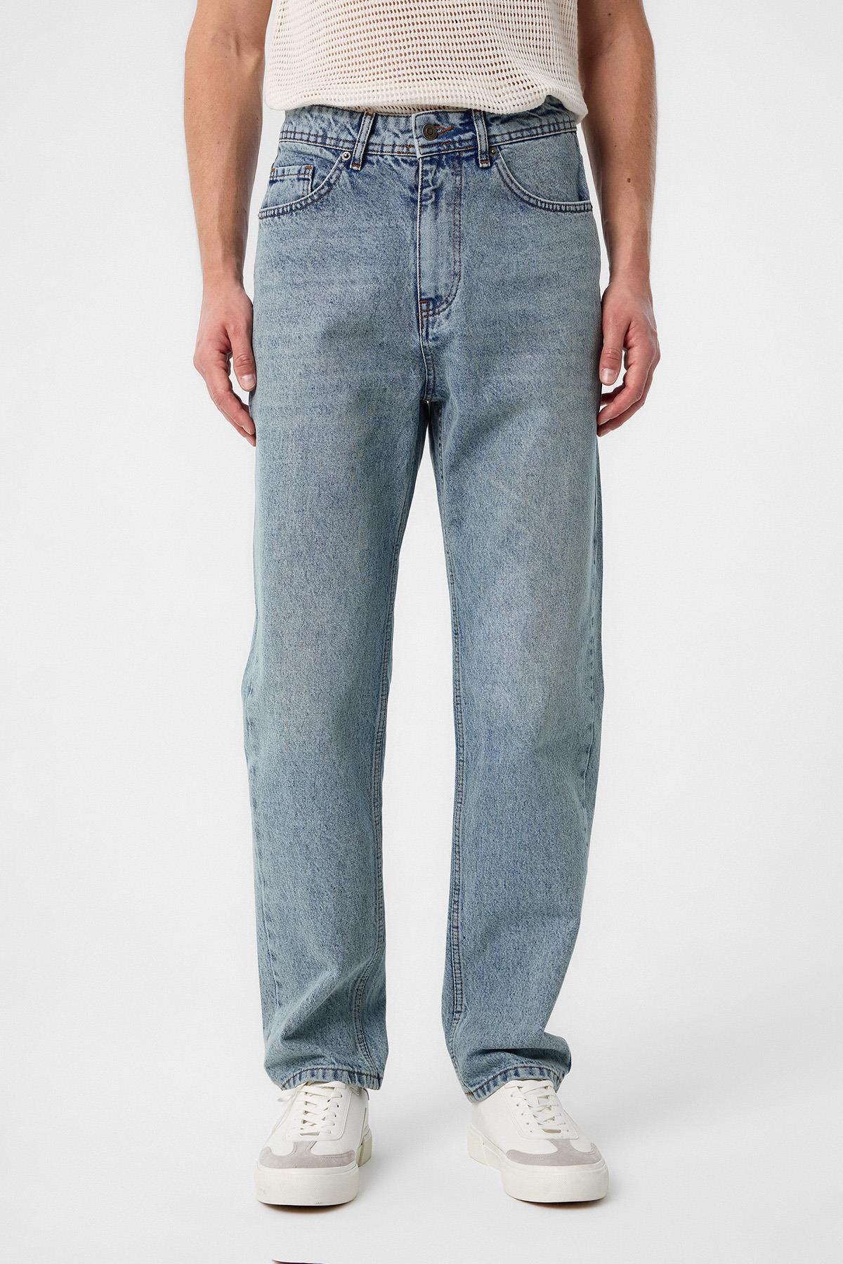 Antioch Buz Mavisi Yüksek Bel Regular Fit Erkek Kot Pantolon