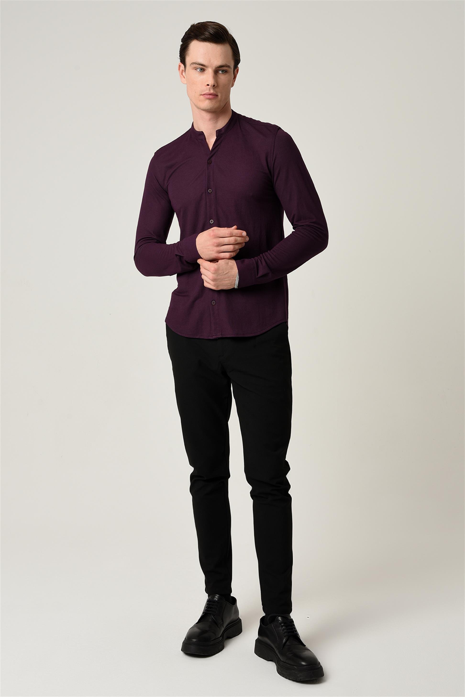 Men's Classic Collar Long Sleeve Slim Fit Shirt