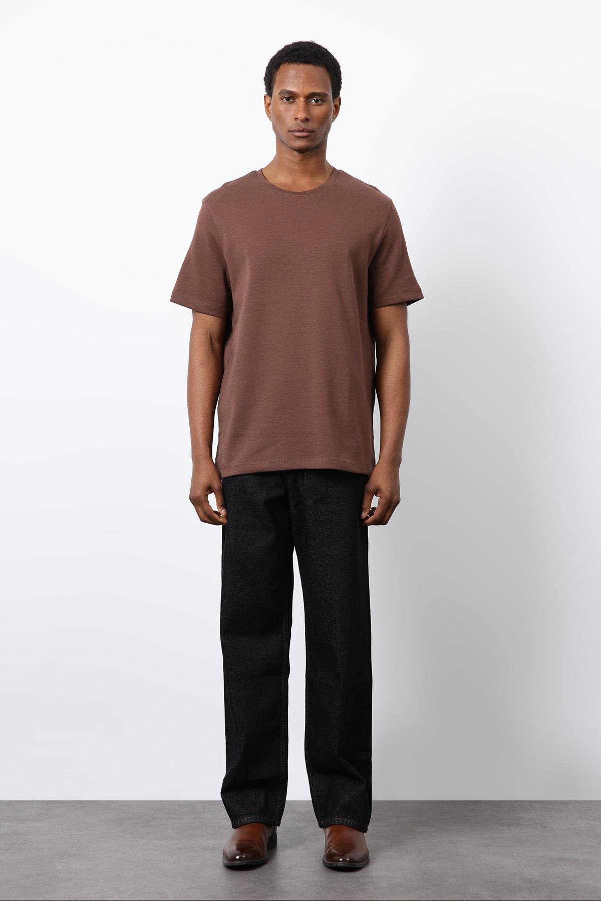 Antioch Kahve Regular Fit Basic Erkek T-Shirt