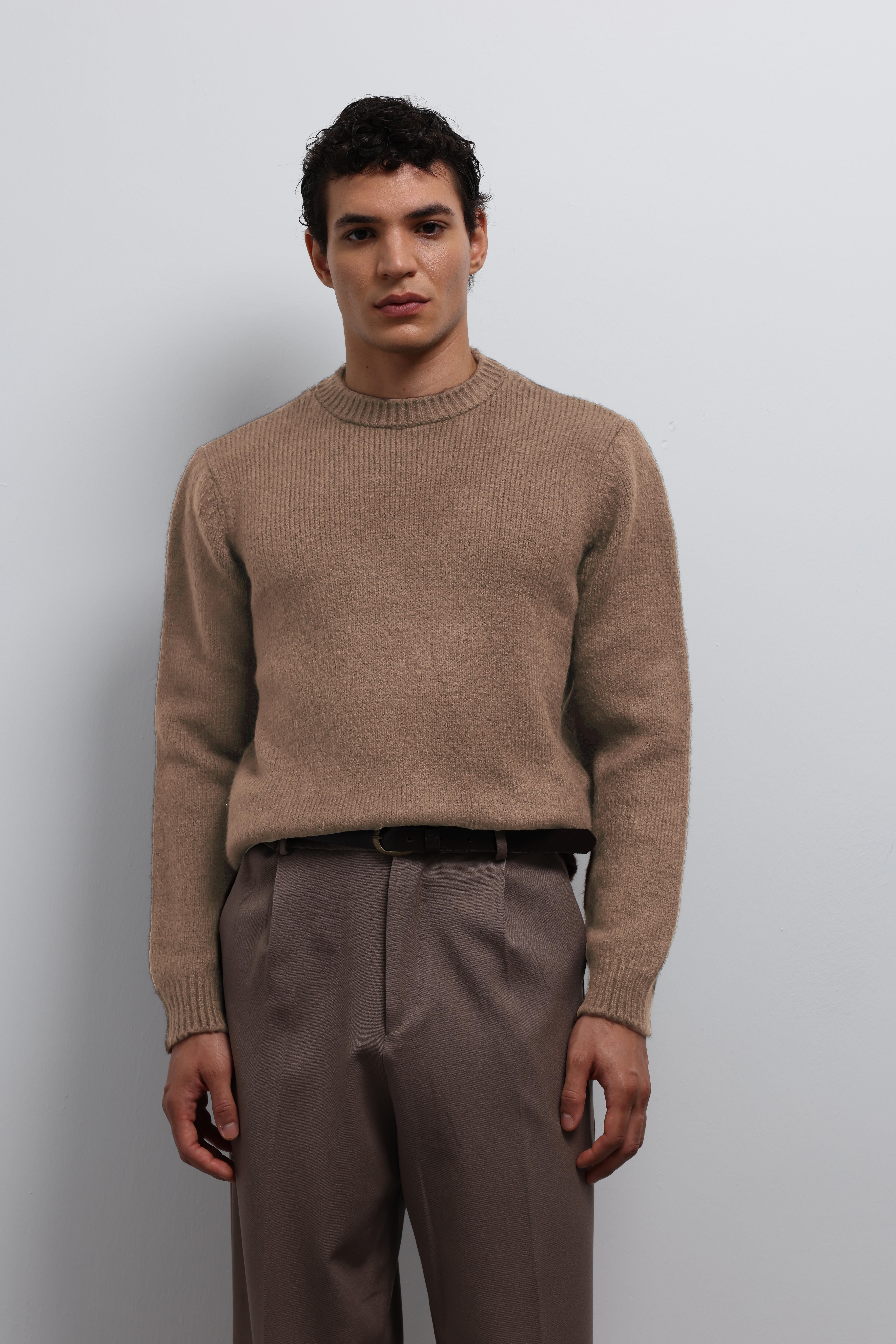 Antioch Kahve Yumuşak Dokulu Erkek Kazak