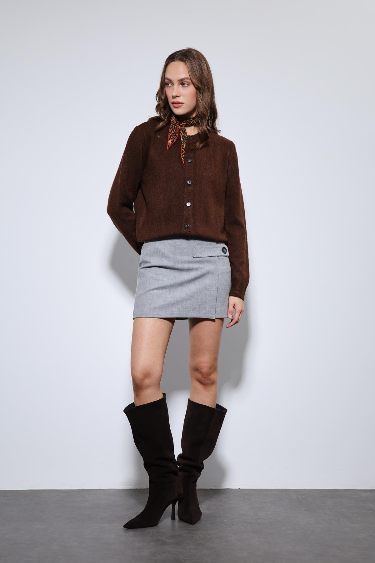 Antioch Kahve Yumuşak Dokulu Hırka