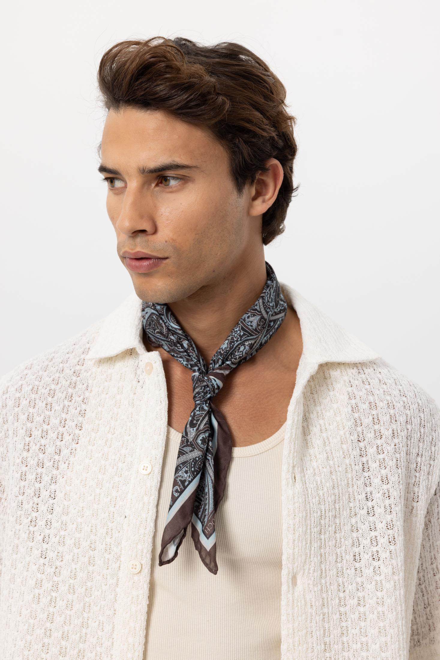 Antioch Koyu Kahve Etnik Desen Fular