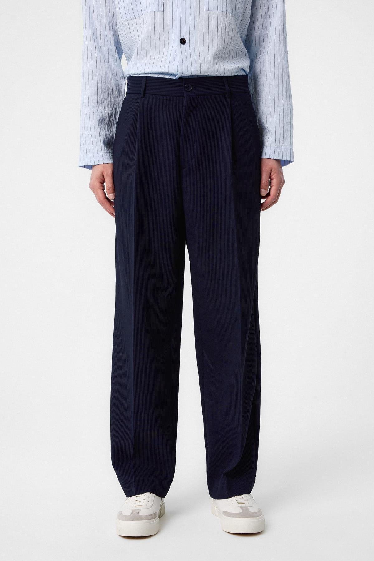 Antioch Lacivert Baggy Fitilli Erkek Pantolon