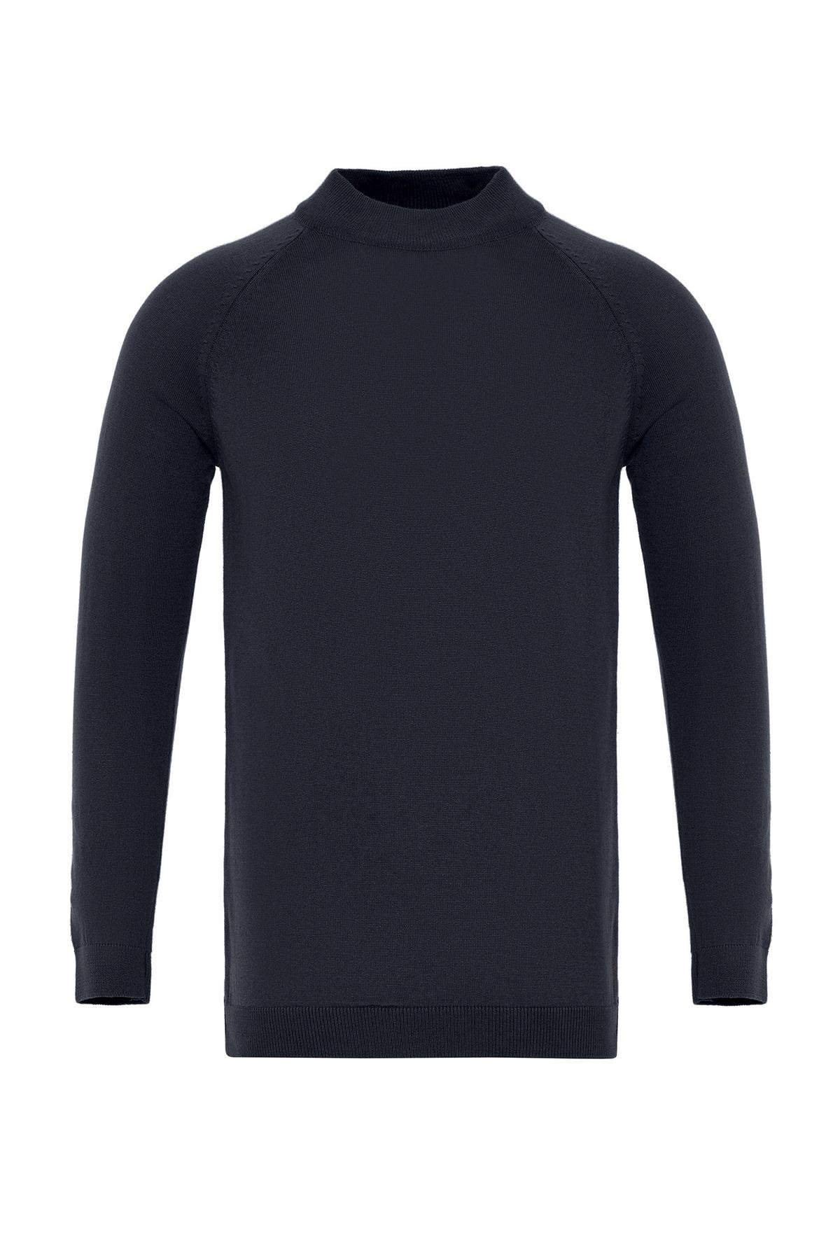 Antioch Lacivert Bisiklet Yaka Slim Fit Triko Kazak