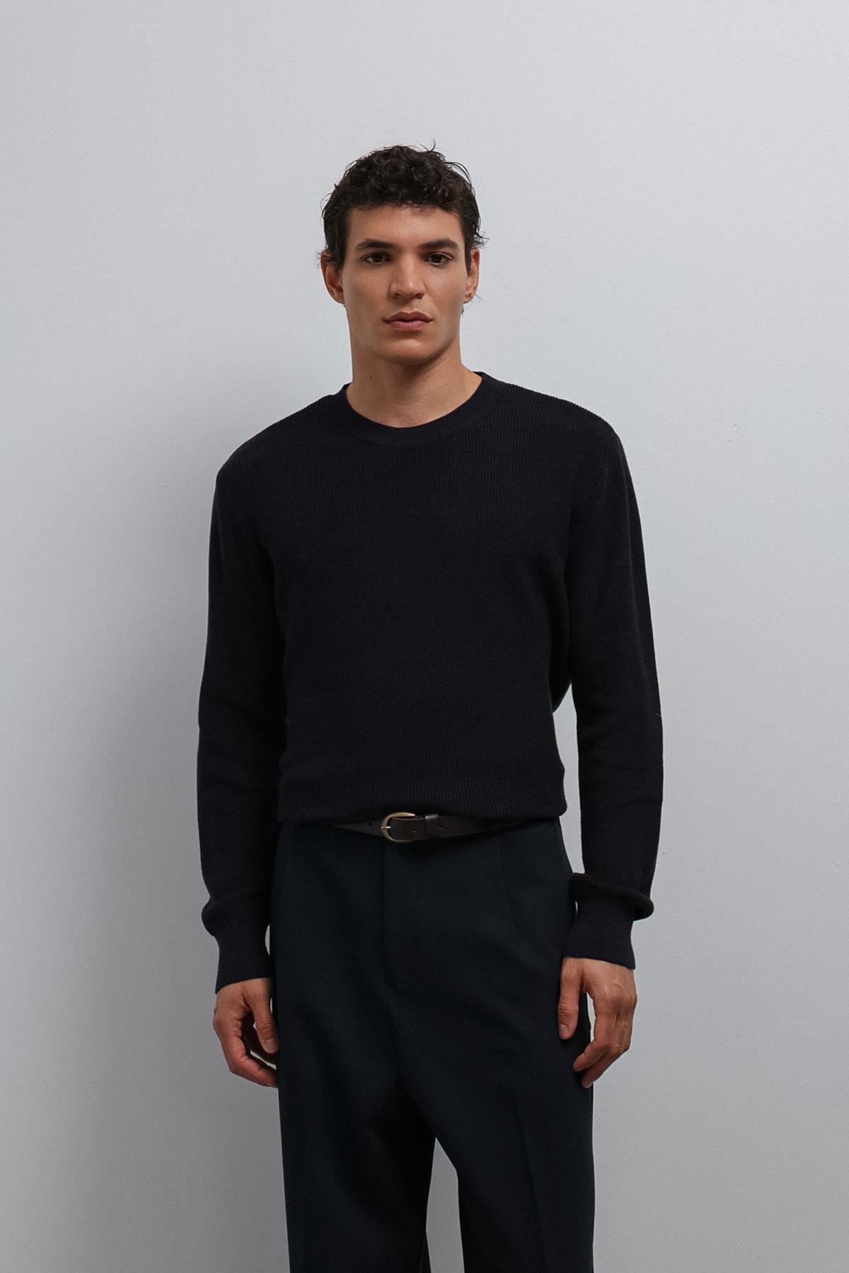 Antioch Lacivert Dokulu Erkek Kazak