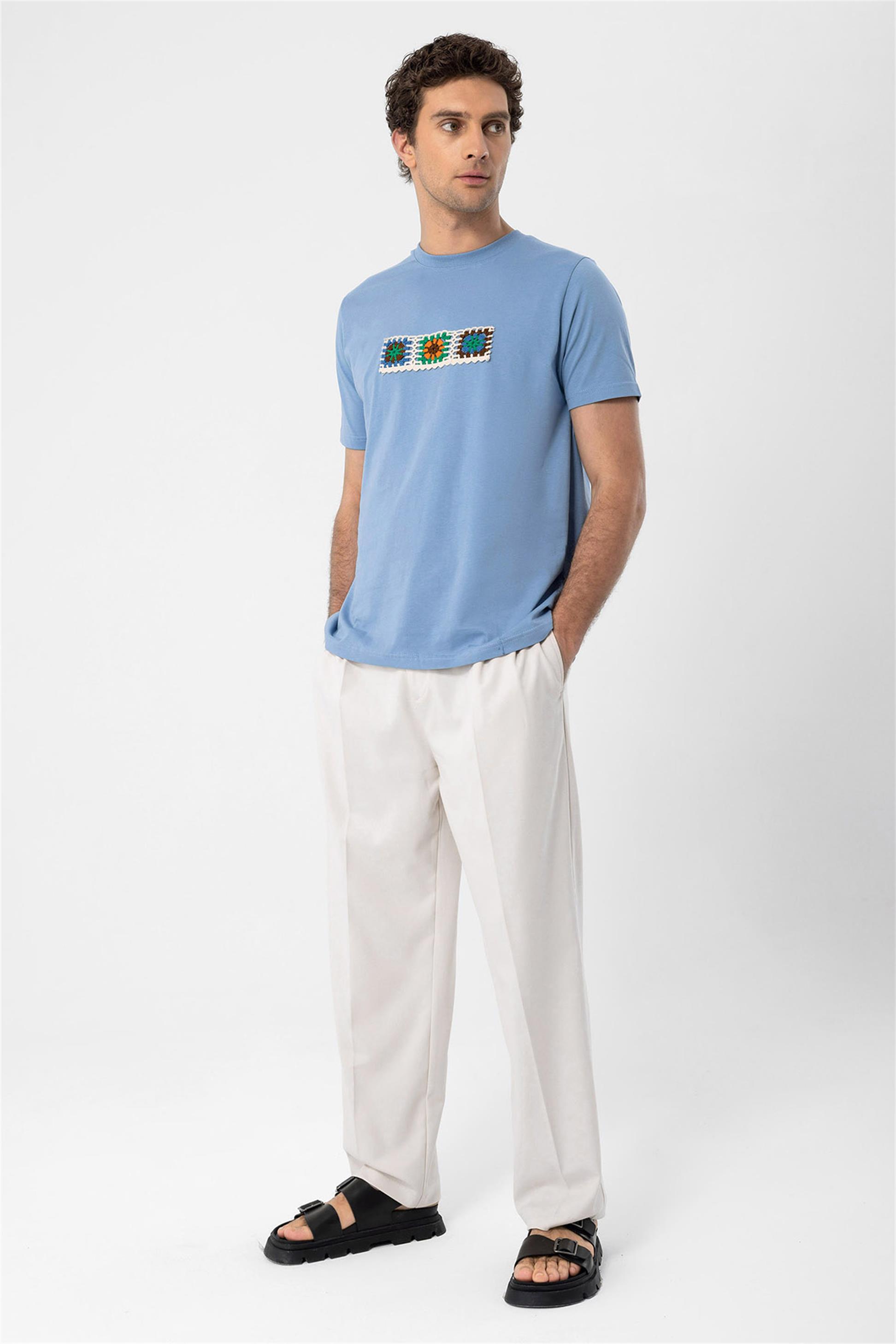 Knitted Detail Men's T-Shirt