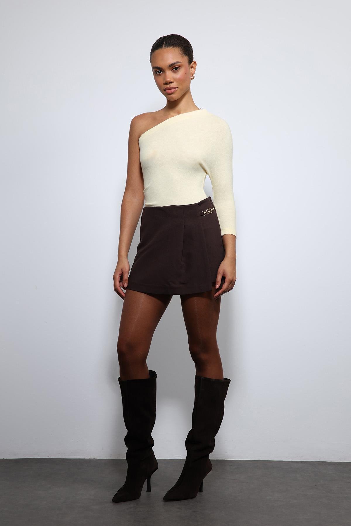 Antioch Sarı Asimetrik Yaka Top