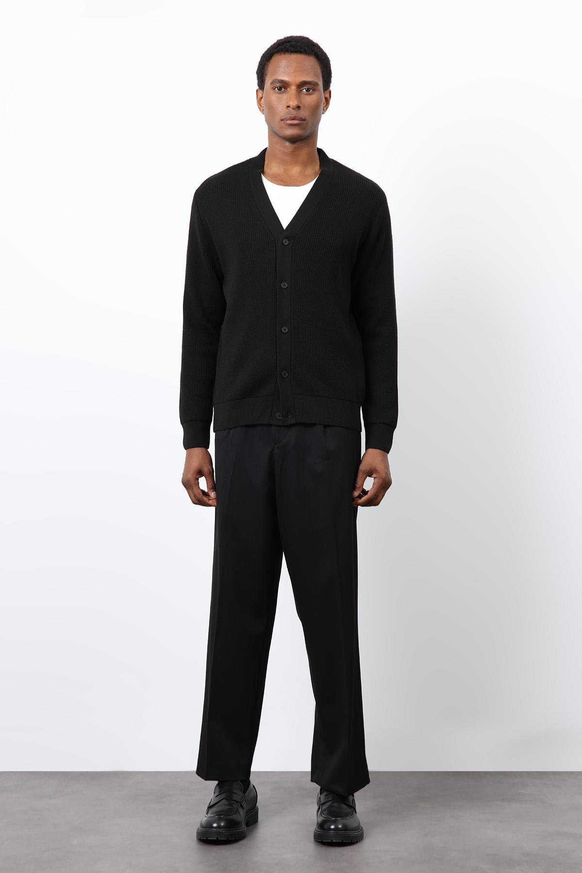 Antioch Siyah Basic Erkek Hırka