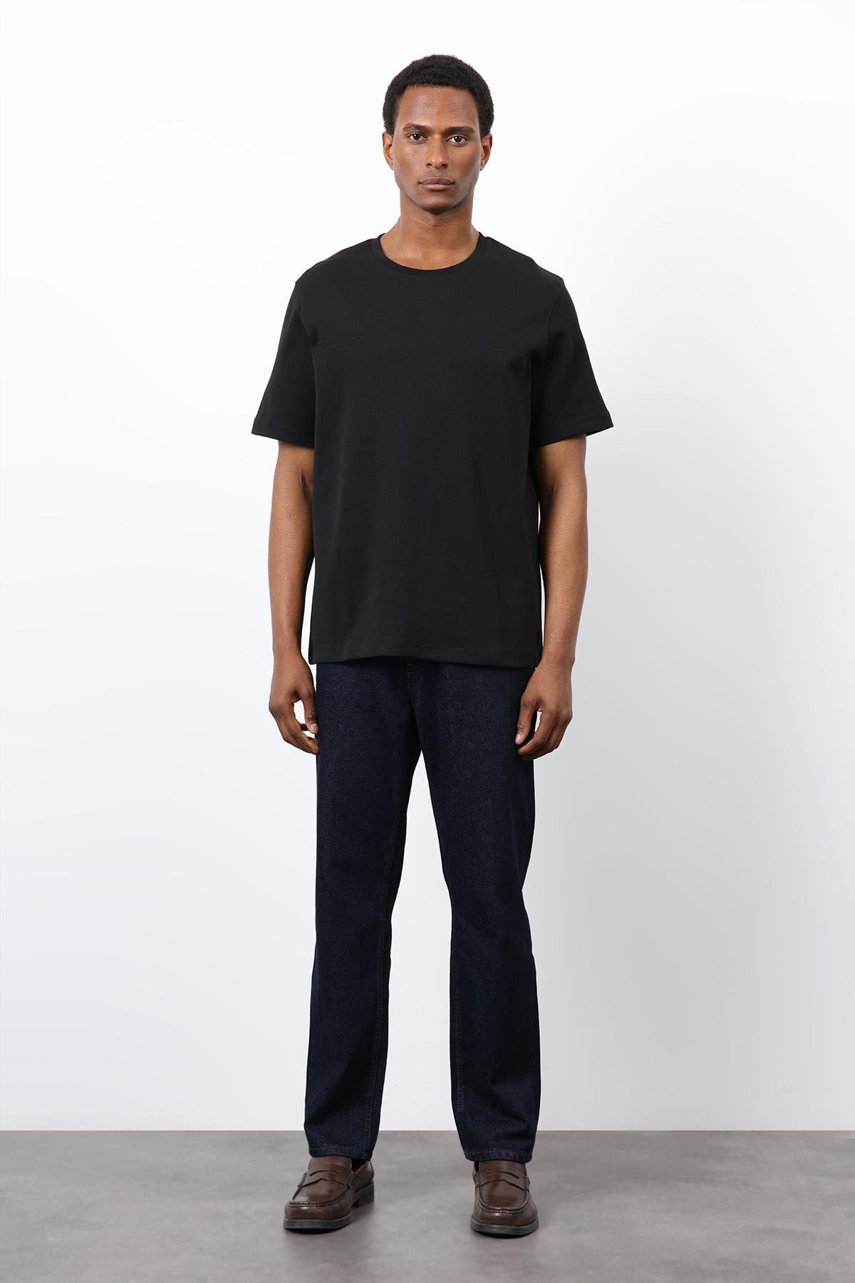 Antioch Siyah Regular Fit Basic Erkek T-Shirt