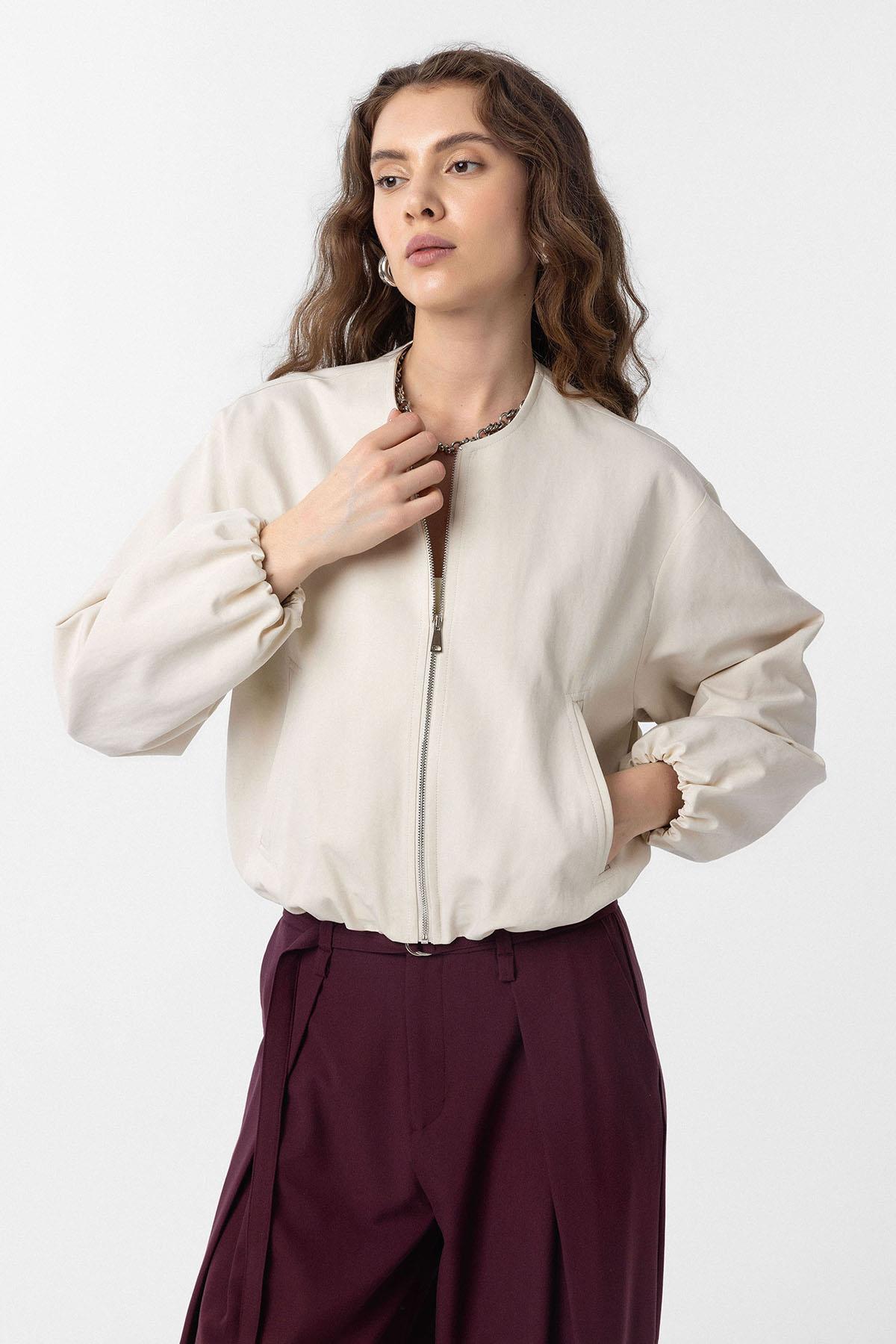 Antioch Taş Crop Kadın Bomber Mont