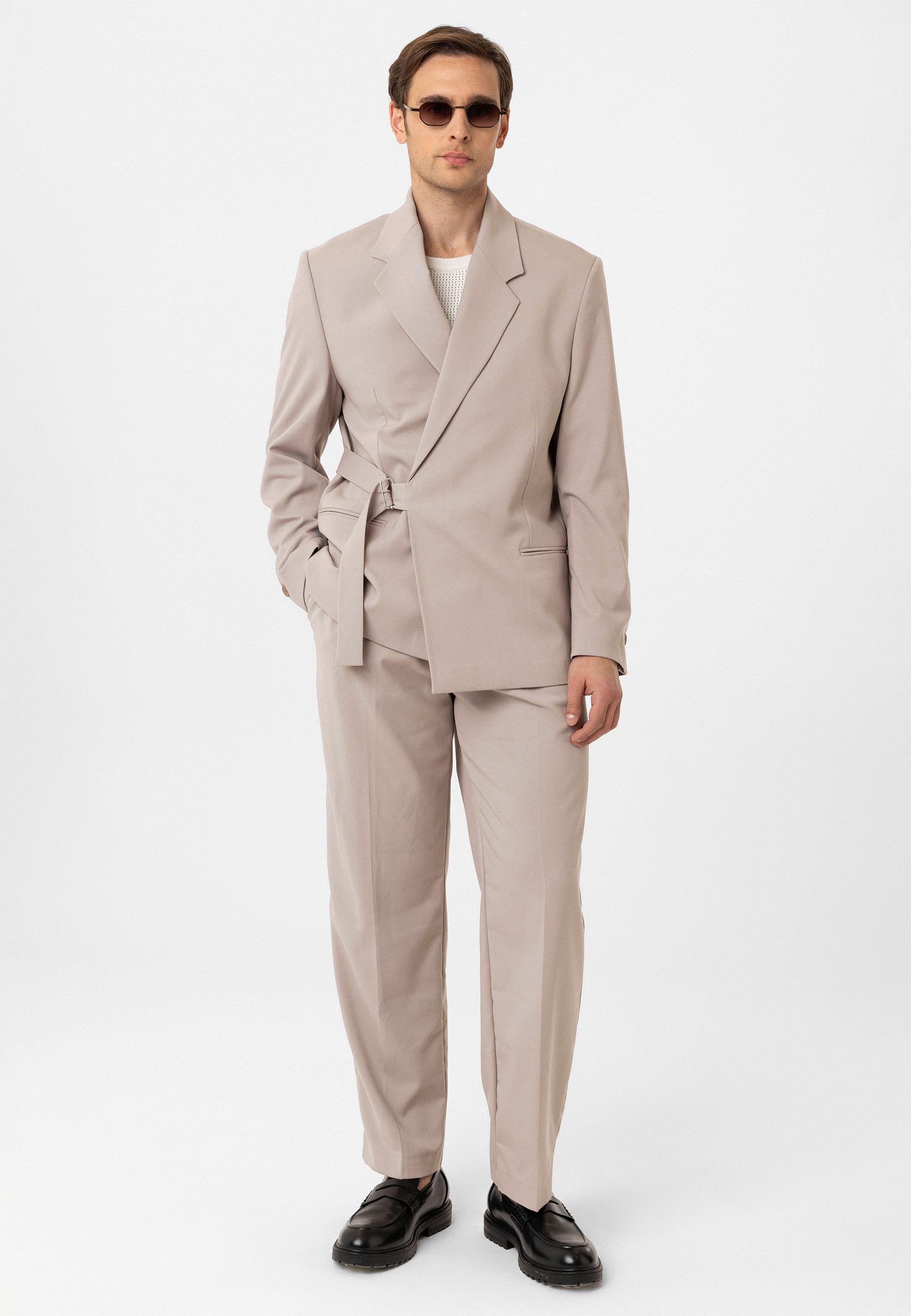 Antioch Taş Kuşaklı Relax Fit Erkek Blazer Ceket