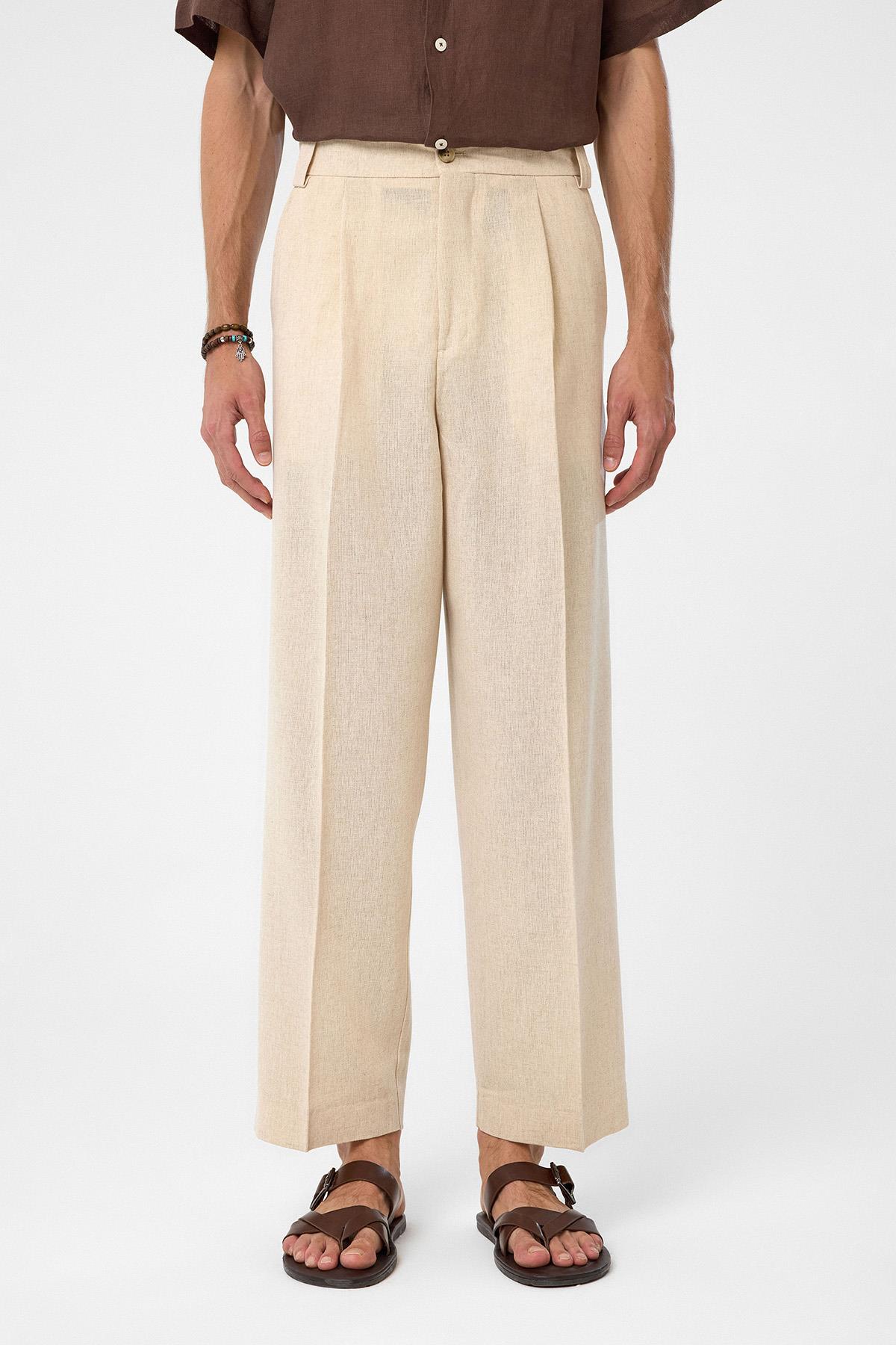 Antioch Taş Yüksek Bel Pileli Relax Fit Erkek Pantolon