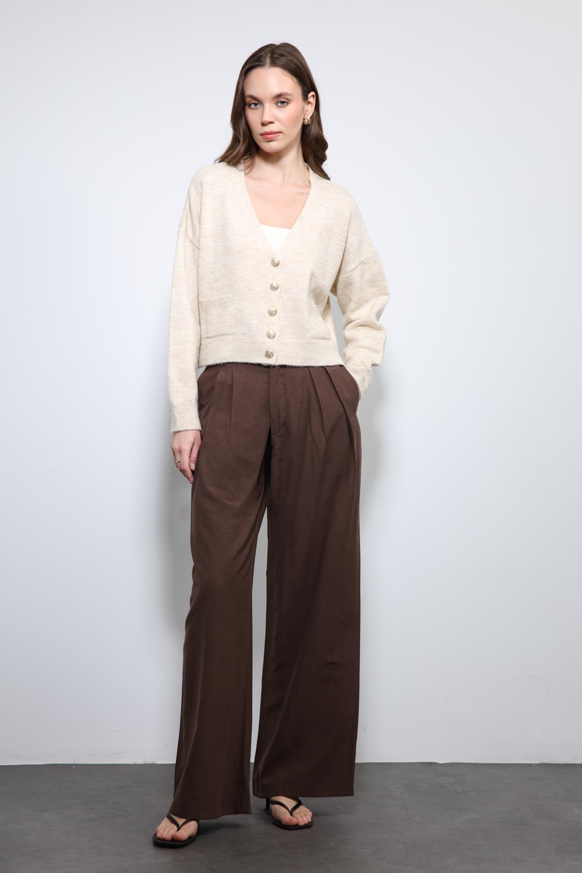 Antioch Taş Yün Karışımlı Örme Triko Hırka