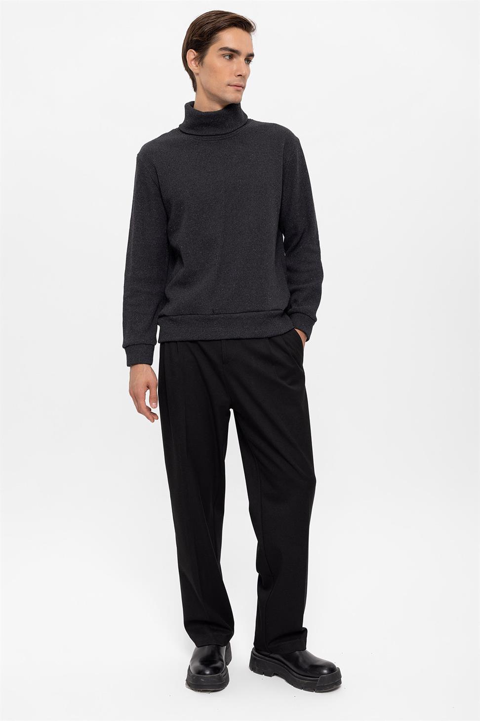 Antioch Antrasit Boğazlı Erkek Kazak