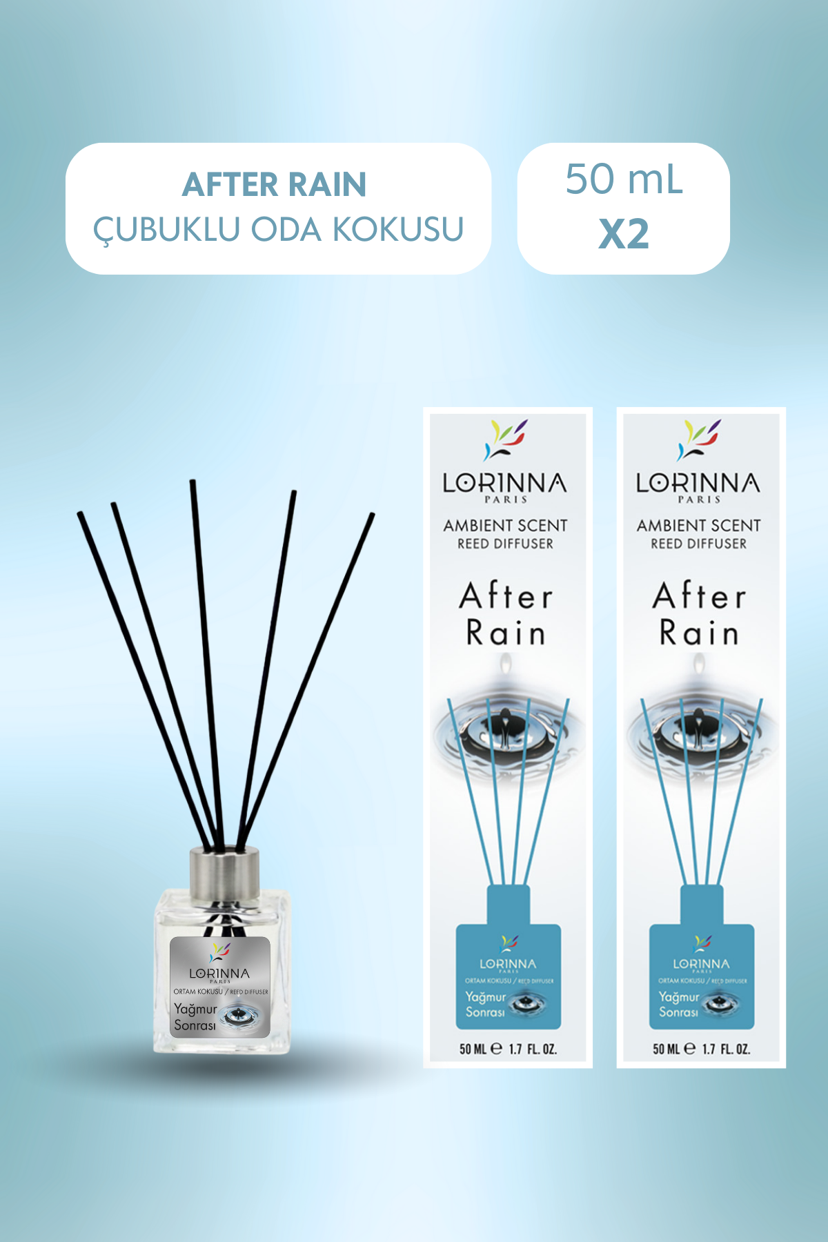 Yağmur Sonrası Çubuklu Oda Kokusu Seti 2x50 ml