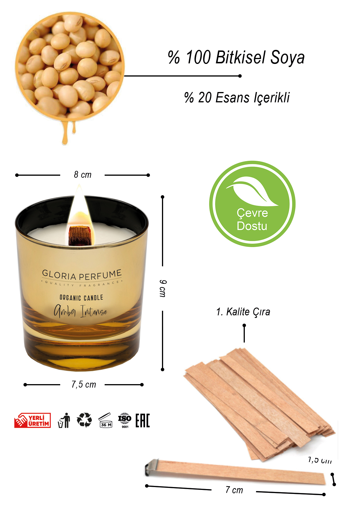 Amber Intense Kokulu Mum 220 gr.