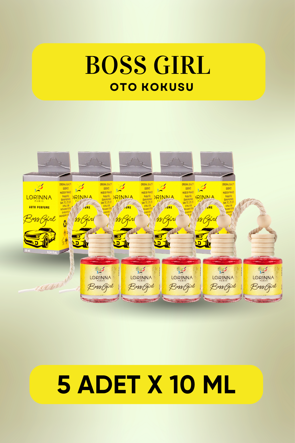 Boss Girl Parfümlü Oto Kokusu 5x10 ml
