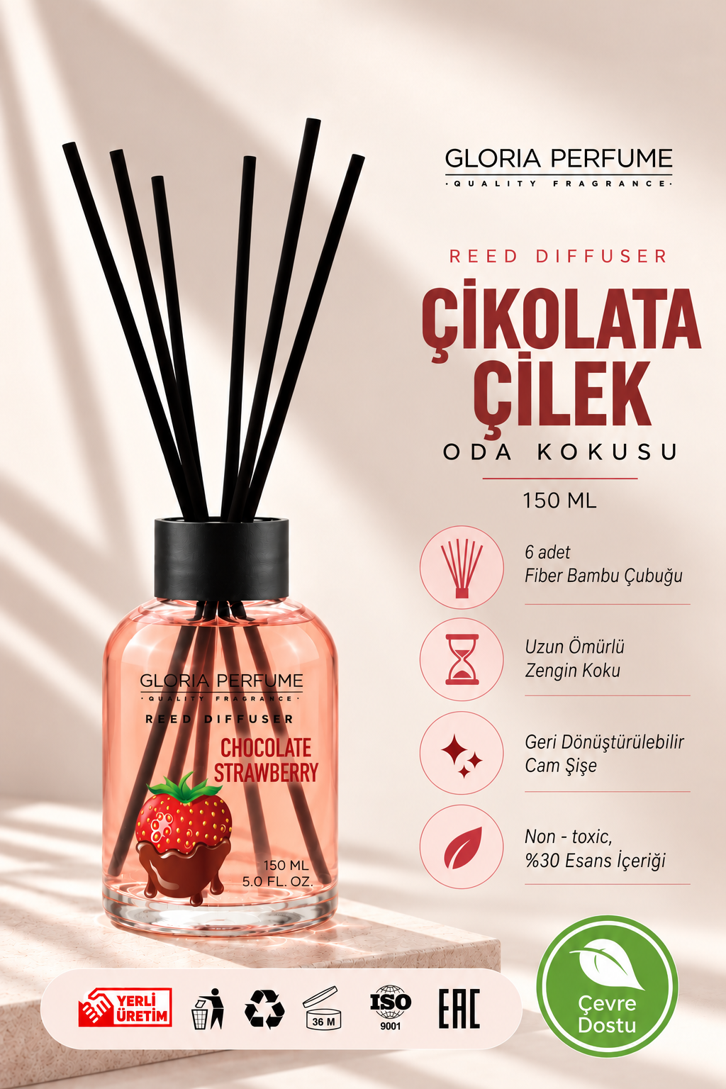 Chocolate Strawberry Bambu Çubuklu Oda Kokusu 150 ml
