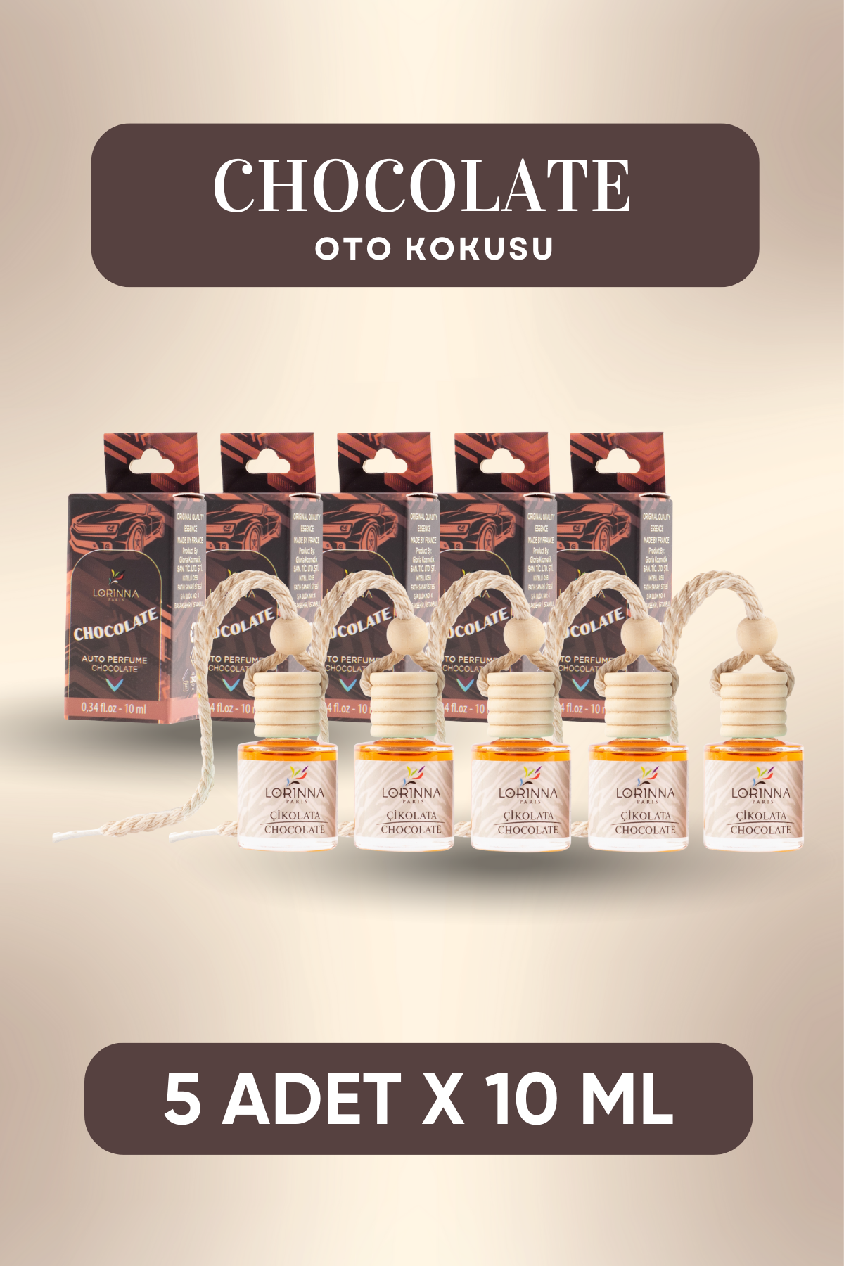 Çikolata Oto Kokusu 5x10 ml
