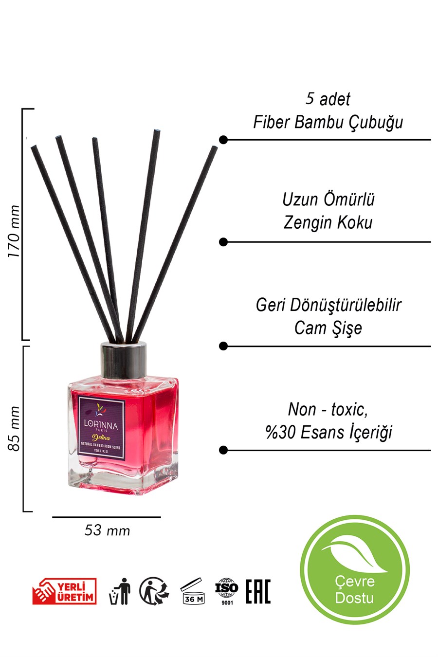Delina Lüx Bamboo Çubuklu Oda Kokusu 110 ml