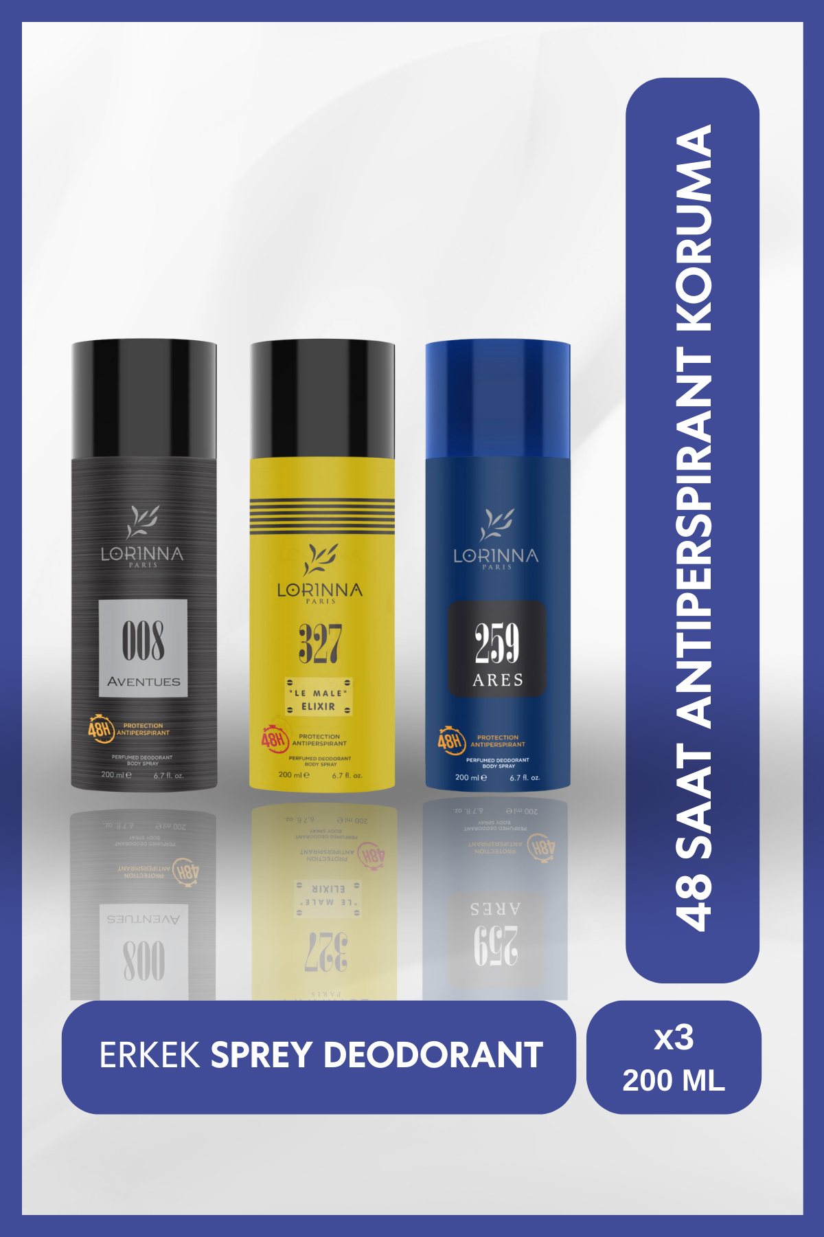 Erkek Deodorant Set 3x200 Ml (Aventues - Le Male Elixir - Ares)