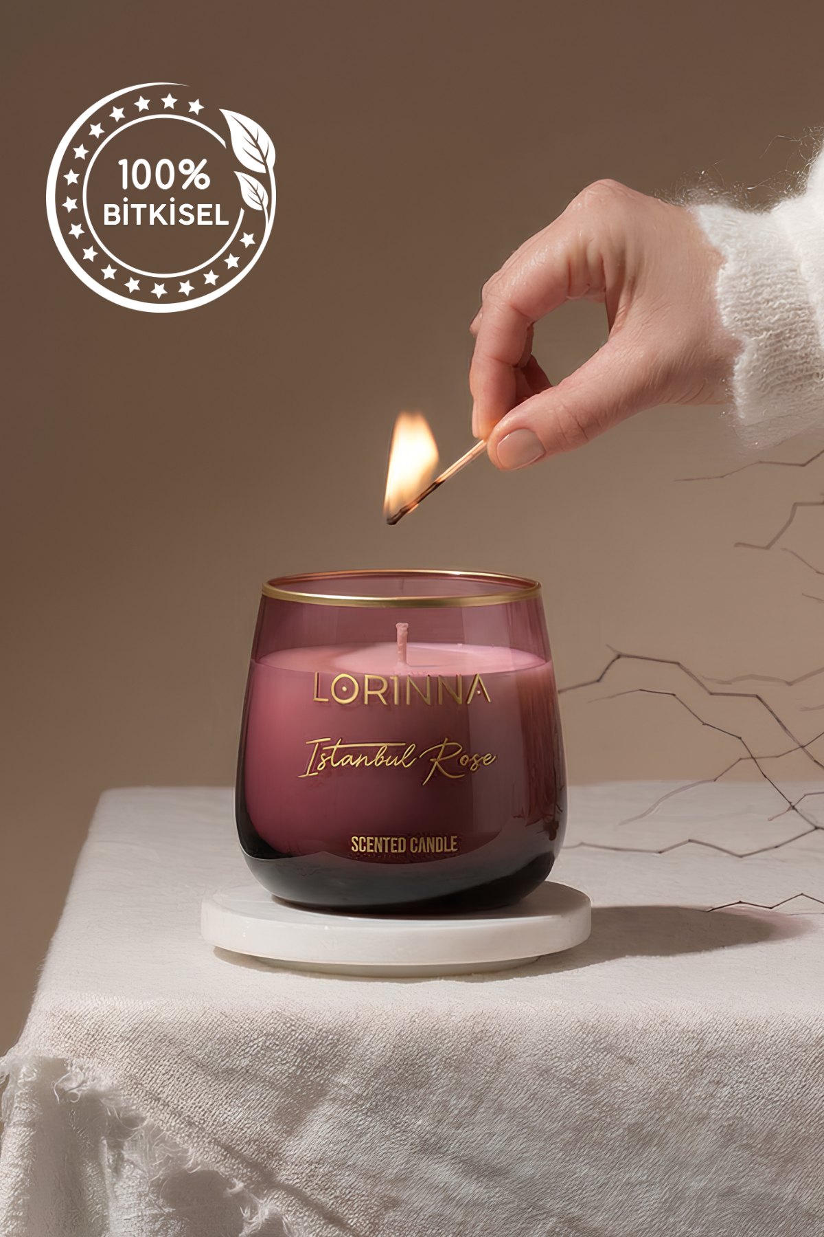 Istanbul Rose Kokulu Mum 160 gr.