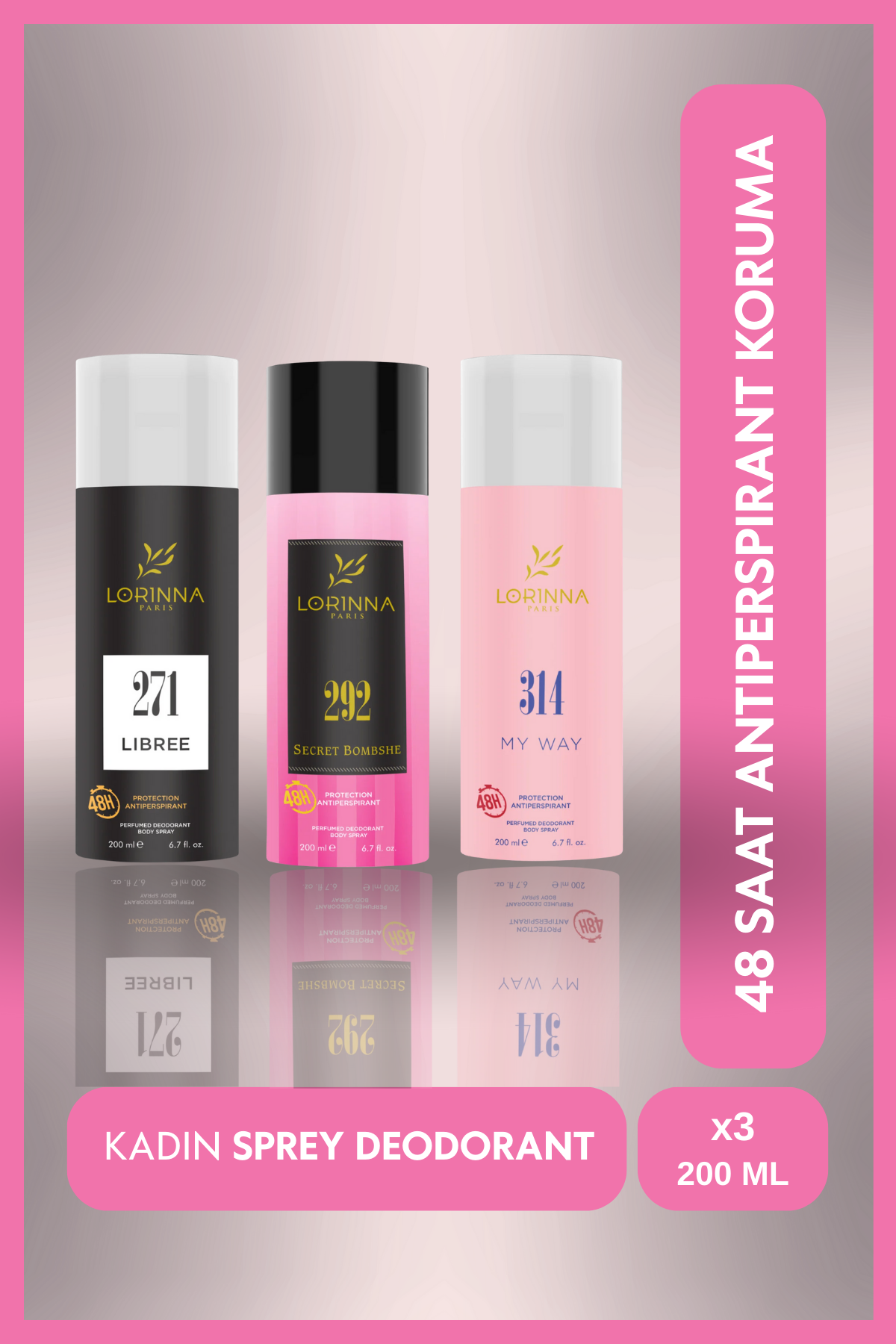 Kadın Deodorant Set 3x200 Ml (Libr-ee - Secret Bombshe - My Way)