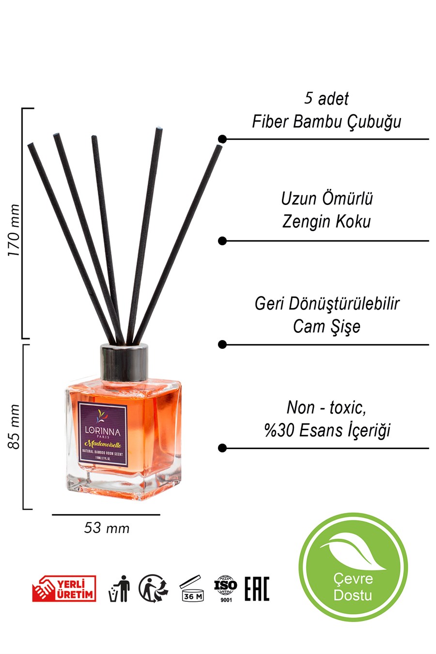 Mademoiselle Lüx Bamboo Çubuklu Oda Kokusu 110 ml