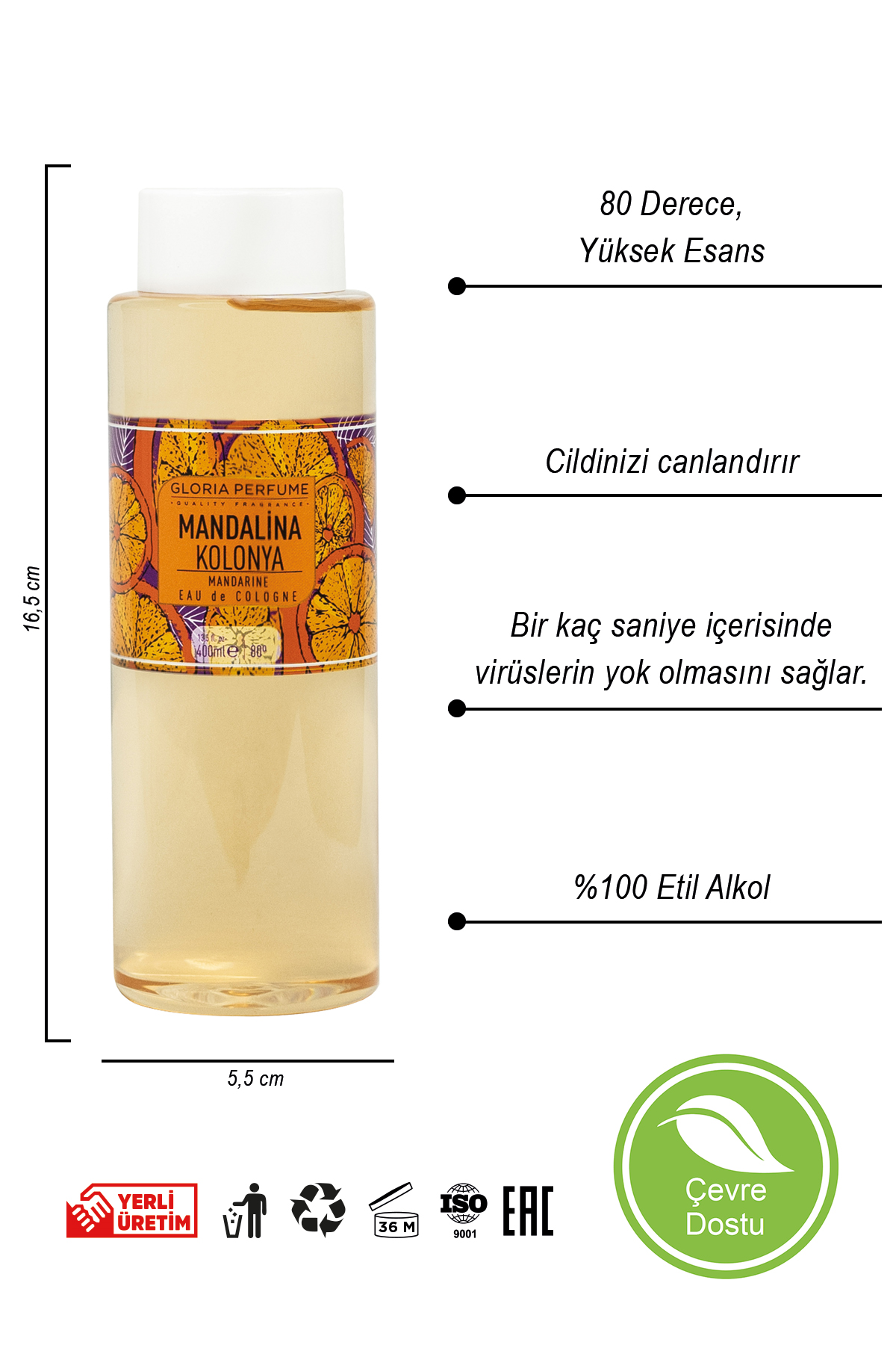 Mandalina Kolonyası Set 2x400 ml - Pet Şişe