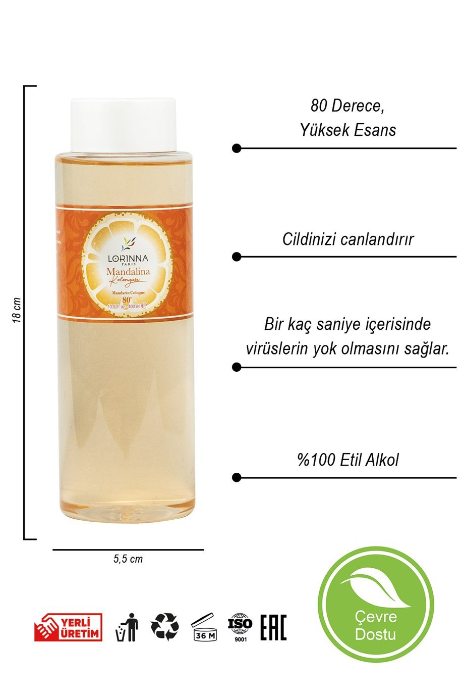 Mandalina Kolonyası Set 2x400 ml - Pet Şişe