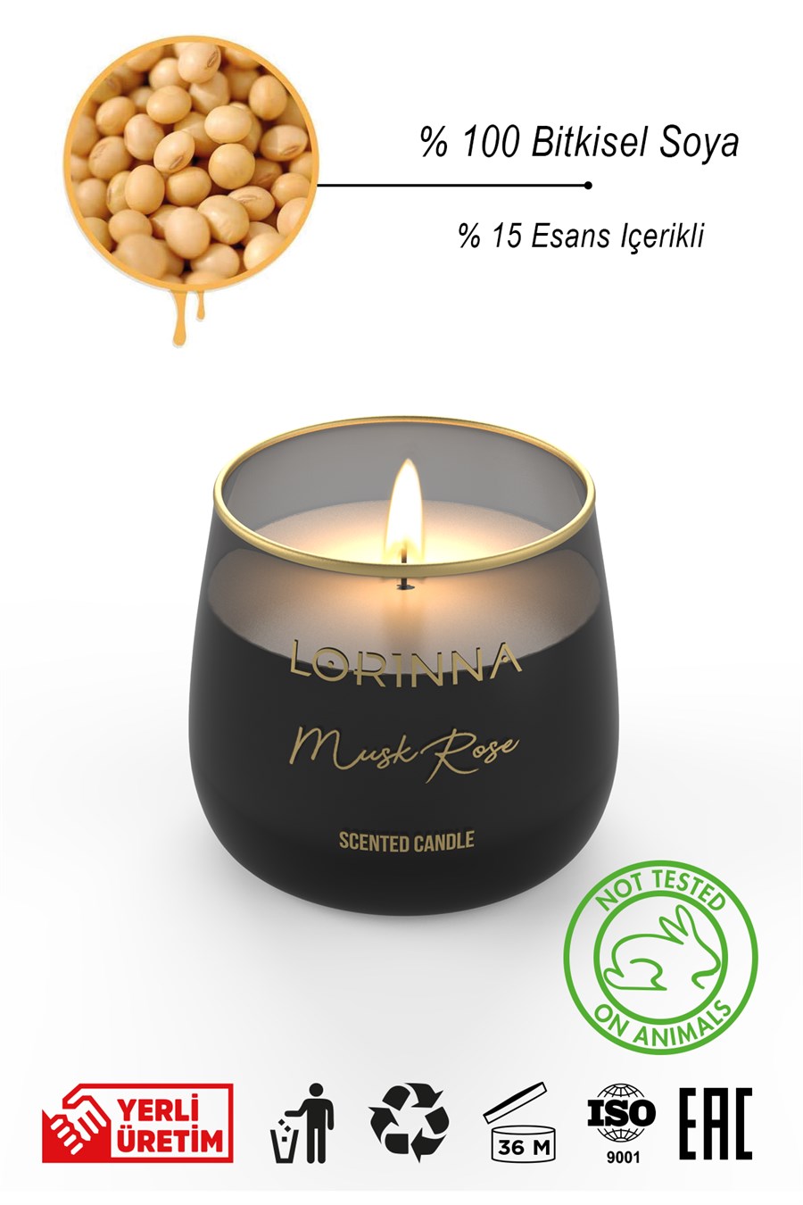 Musc Rose Kokulu Mum 160 gr.