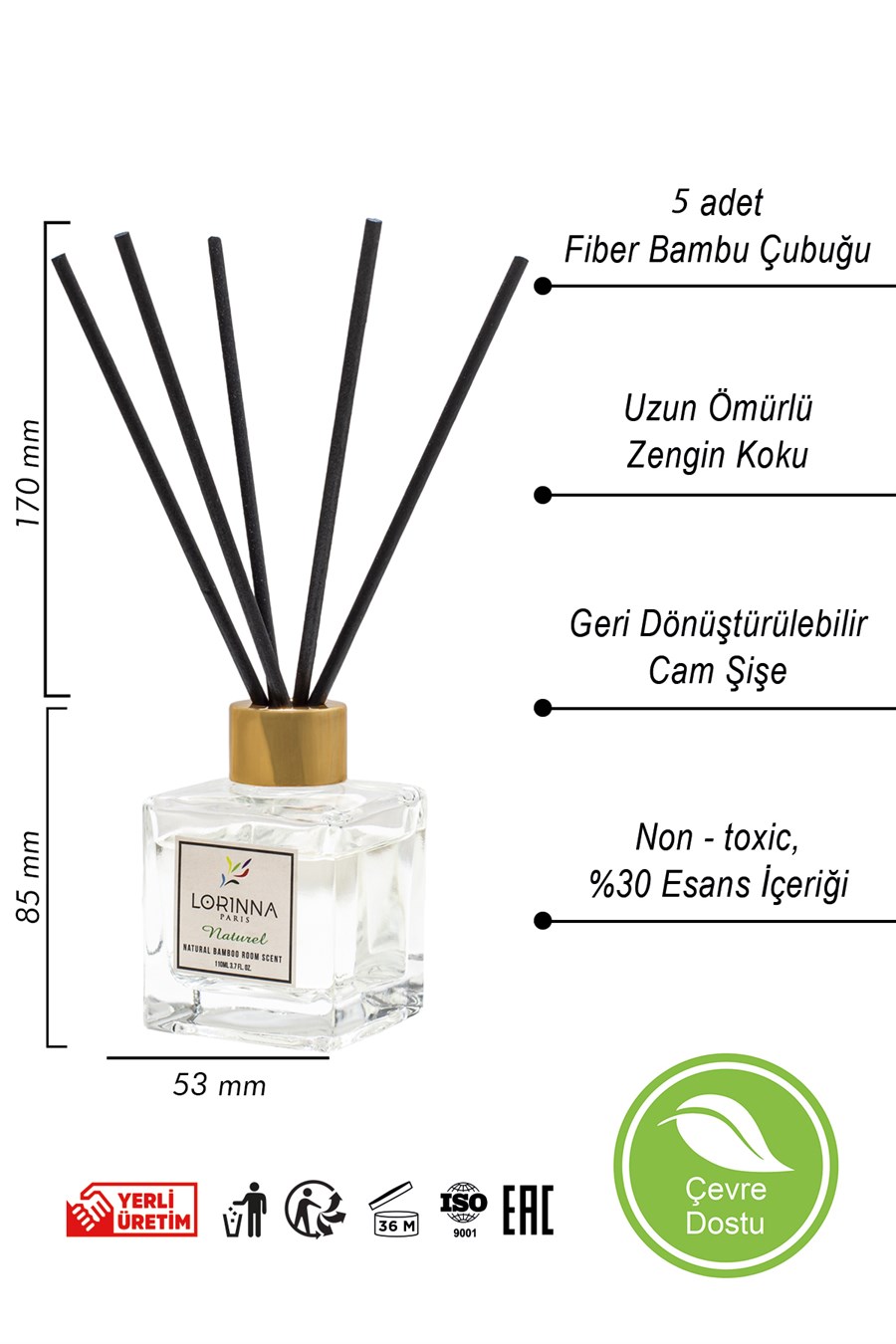 Naturel Bambu Çubuklu Oda Kokusu 110 Ml