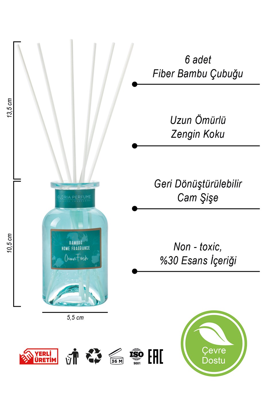 Okyanus Ferahlığı Bambu Çubuklu Oda Kokusu 150 ml