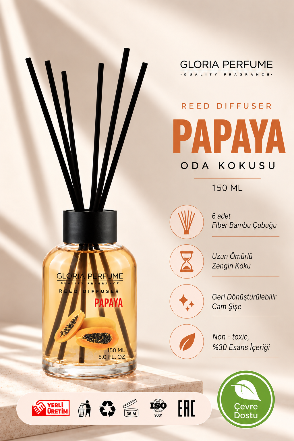 Papaya Bambu Çubuklu Oda Kokusu 150 ml
