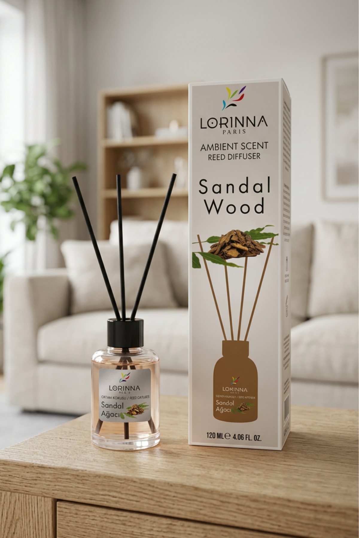 Sandal Wood Bambu Çubuklu 120 ml Oda Kokusu 