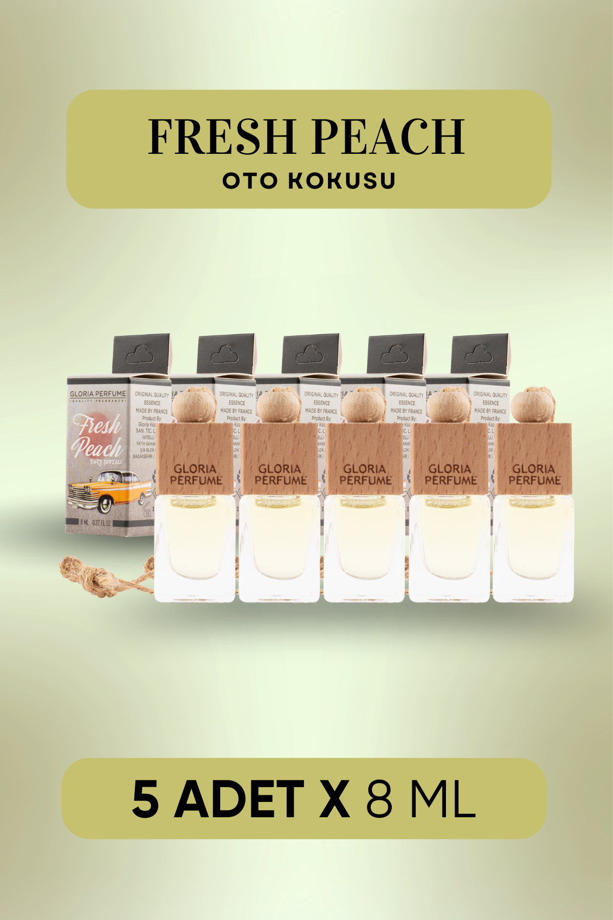 Şeftali Oto Kokusu 5x8 ml