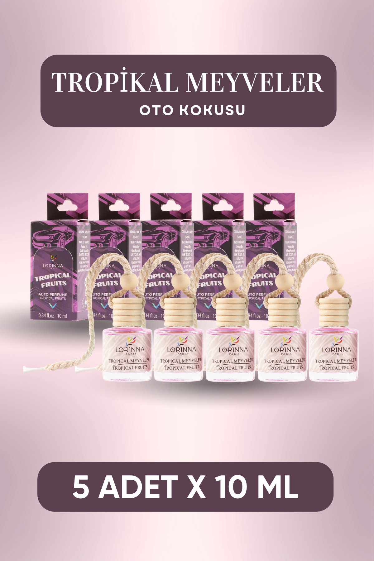 Tropikal Meyveler Oto Kokusu 5x10 ml